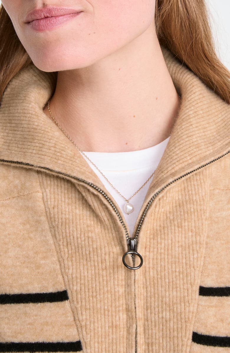 vineyard vines Stripe Merino Wool Blend Half Zip Sweater, Alternate, color, 