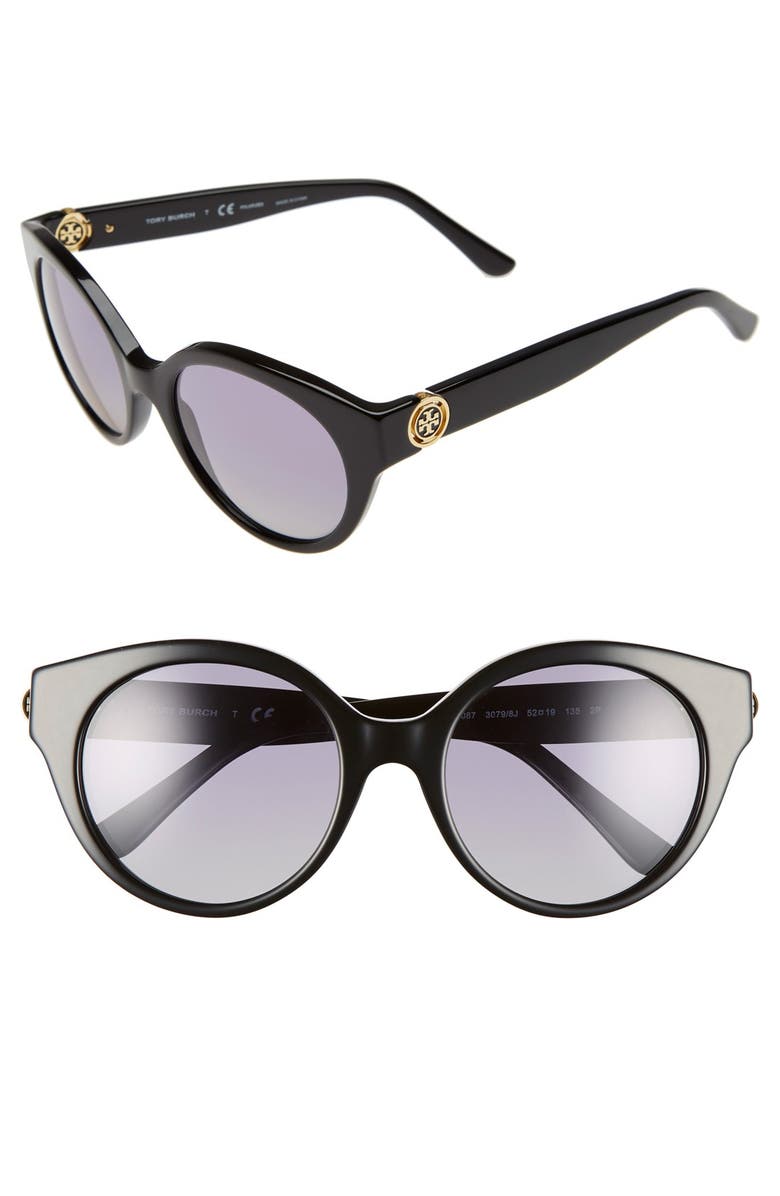 Tory Burch 52mm Polarized Cat Eye Sunglasses, Main, color, 