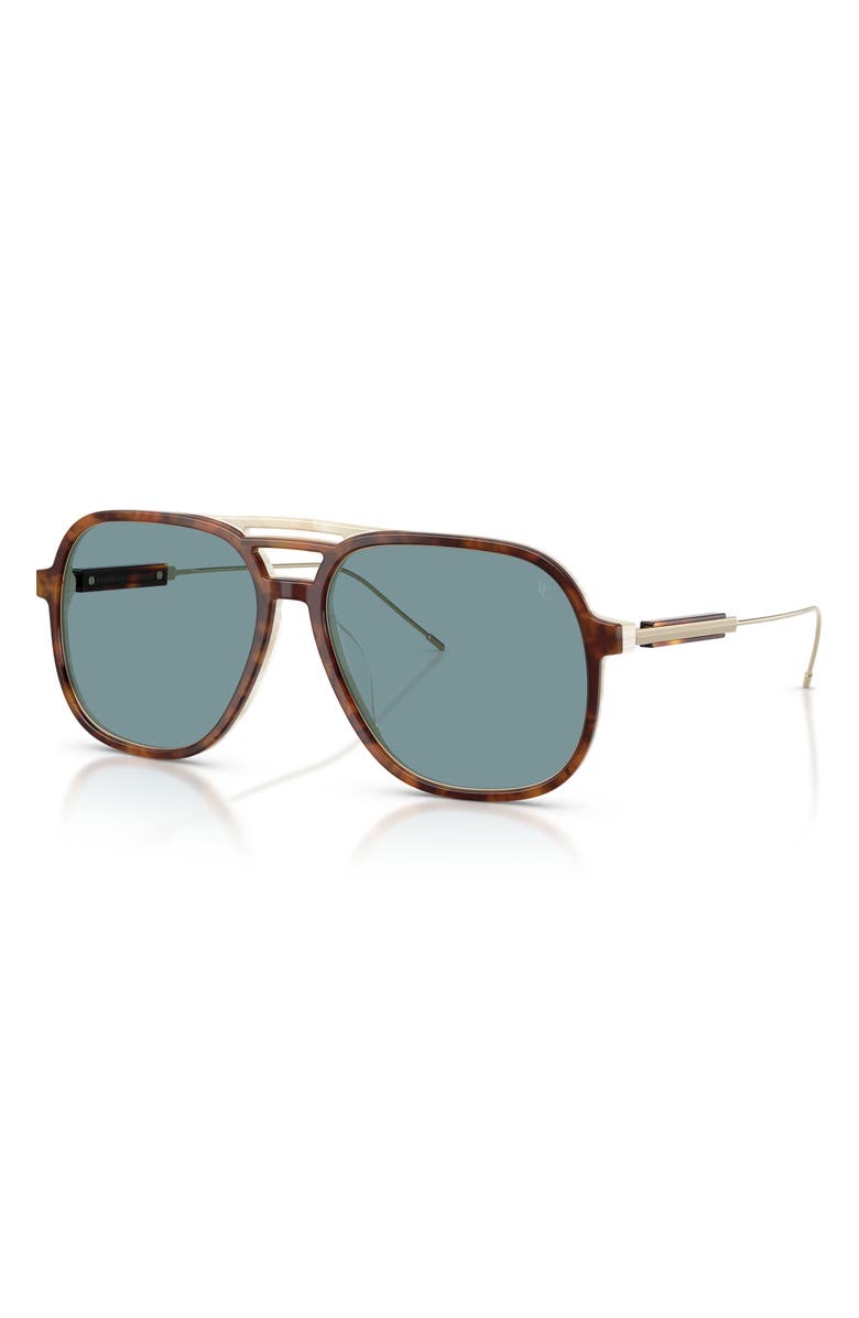 Brunello Cucinelli 57mm Pillow Sunglasses, Alternate, color, Havana / Night