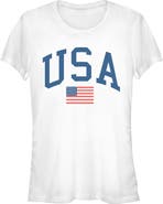 Lost Gods Juniors Lost Gods Varsity USA American Flag T Shirt