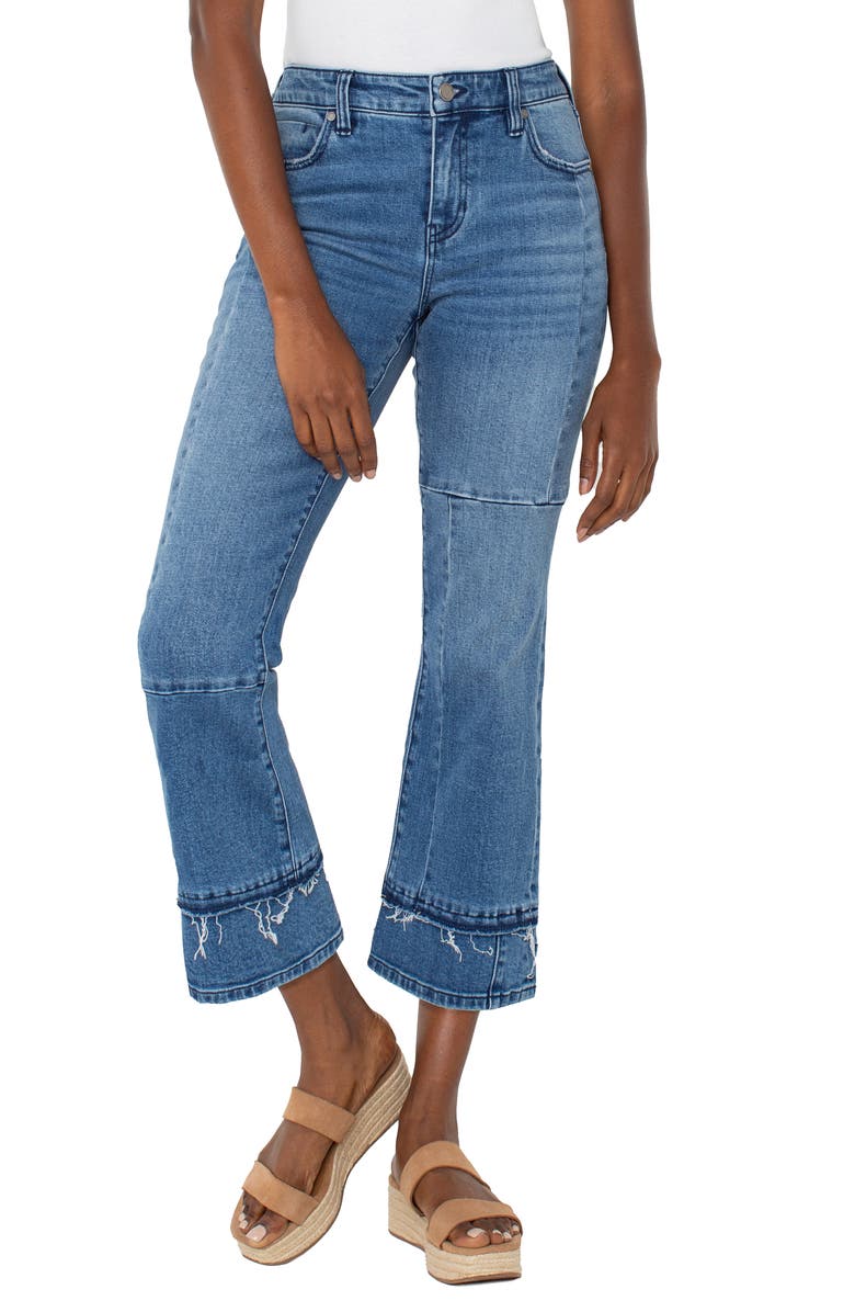 Liverpool Los Angeles Hannah Seamed Crop Flare Jeans, Main, color, 