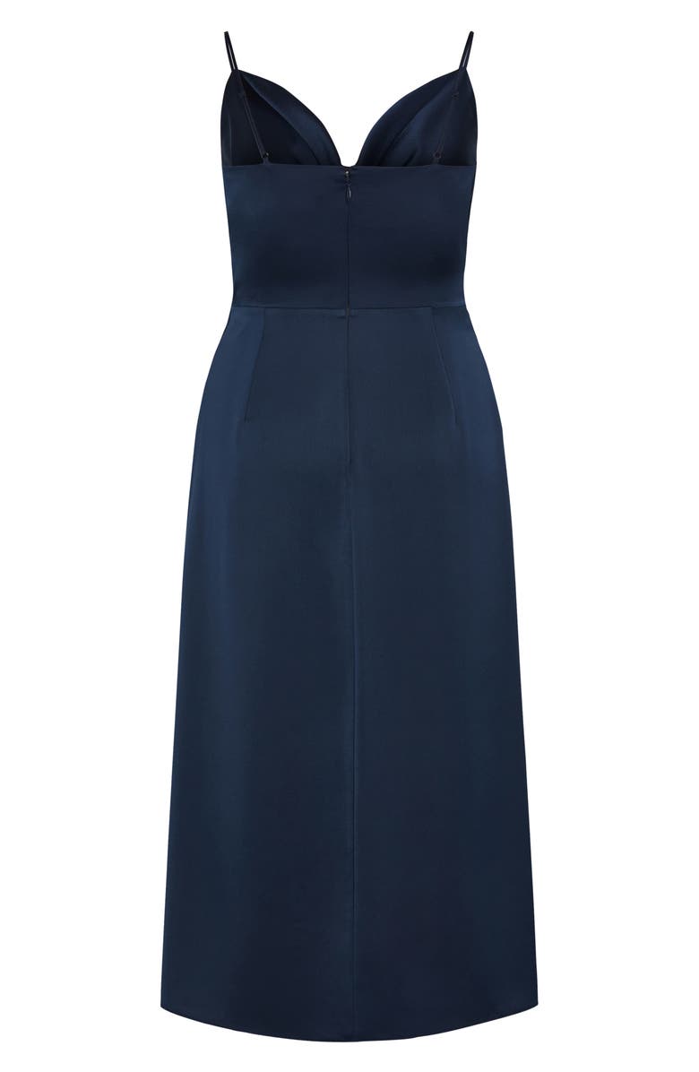 City Chic Simplicity Cowl Neck Satin Midi Dress, Alternate, color,