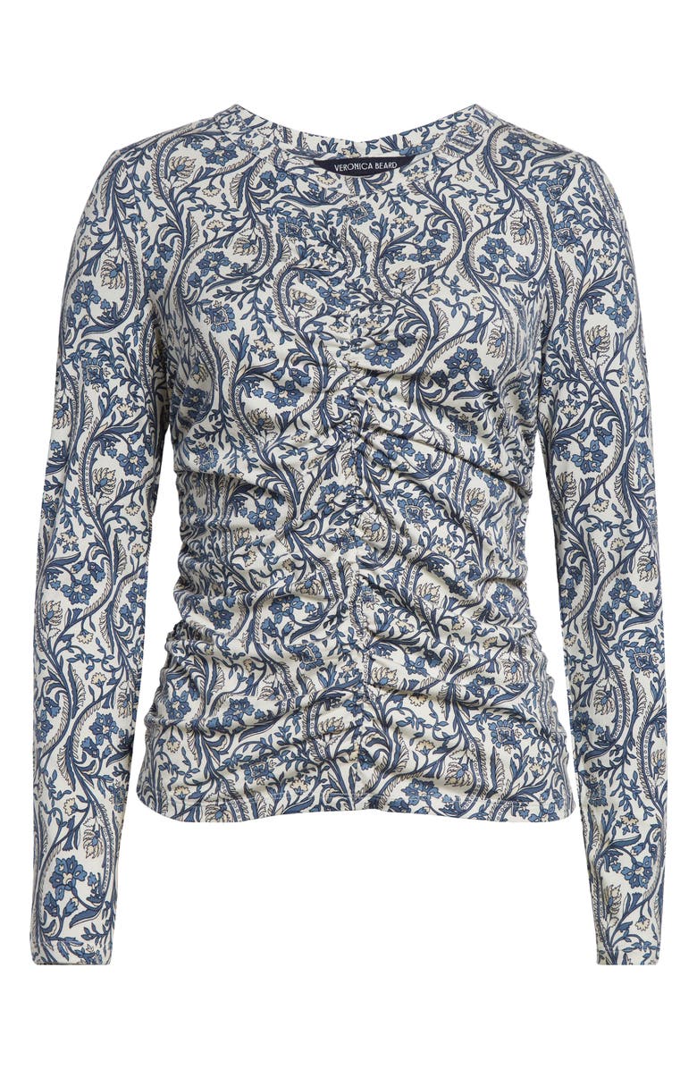 Veronica Beard Palma Floral Paisley Top, Alternate, color, Dove Multi