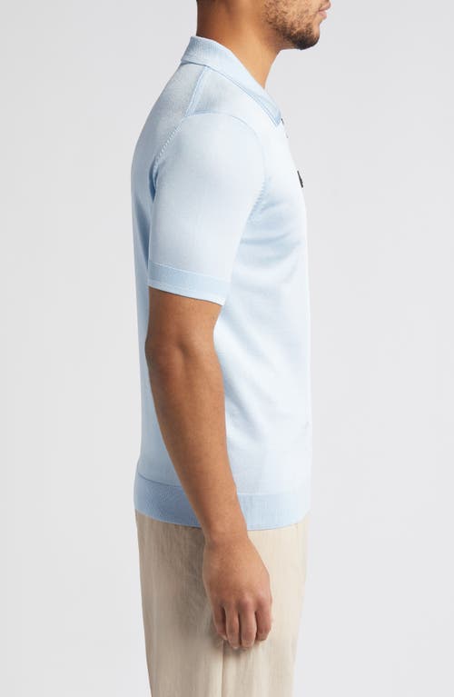 Hugo Boss Hugo Sayfong Quarter Zip Sweater Polo In Blue