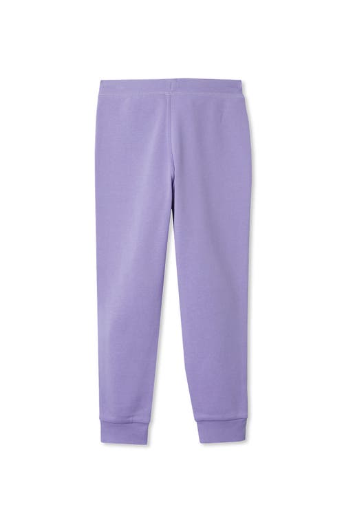 Lands' End Girls Cotton Fleece Jogger Sweatpants In Purple