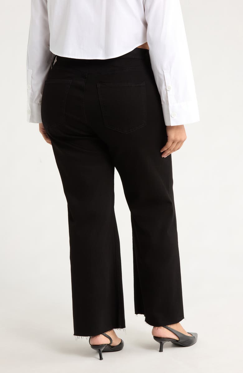 KUT from the Kloth Meg Fab Ab Raw Hem High Waist Ankle Wide Leg Jeans, Alternate, color, Black