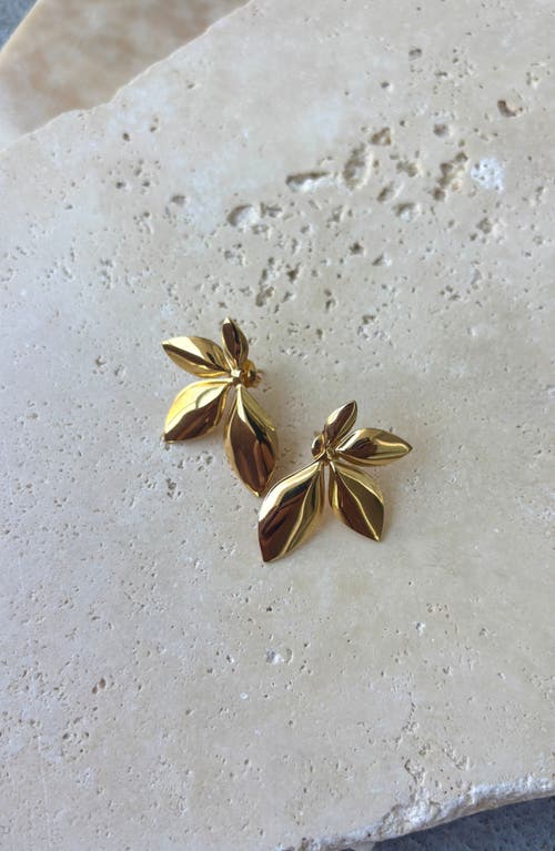 Adornia Flower Stud Earrings In Gold
