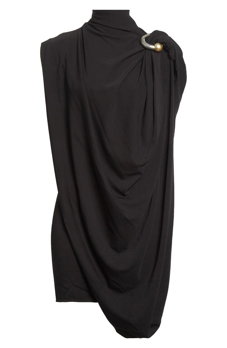 Jean Paul Gaultier Draped Pierced Detail Jersey Dress, Alternate, color, 