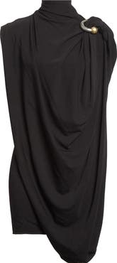 Jean Paul Gaultier Draped Pierced Detail Jersey Dress