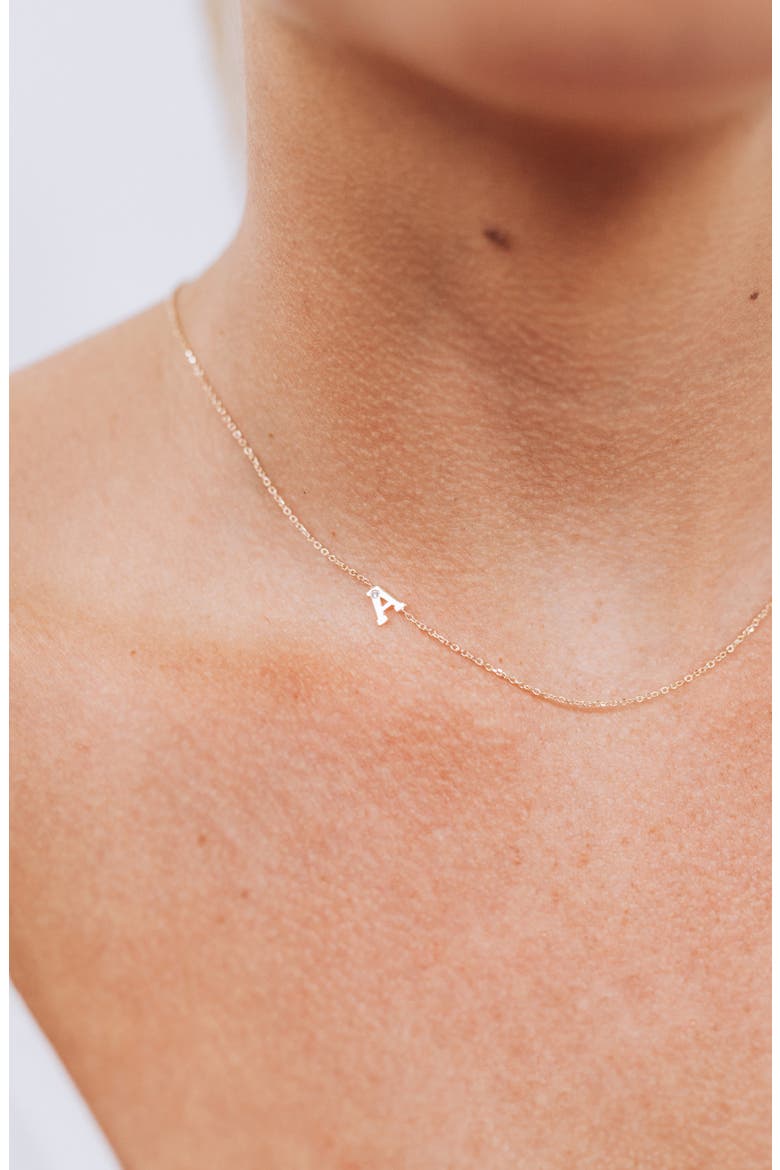 Diamond Initial Necklace, Alternate, color, A