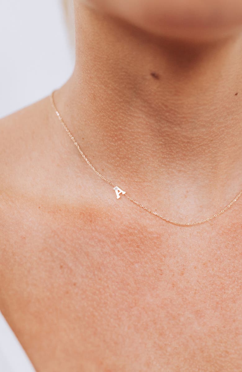 Anzie Diamond Initial Necklace, Alternate, color, A