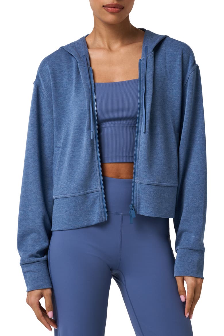 Skyloft Zip-Up Hoodie, Main, color, HEATHER MOONLIGHT BLUE