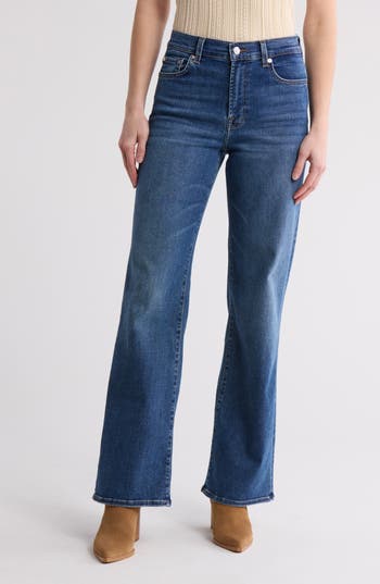 7 For All Mankind Alexa High Waist Wide Leg Jeans In Brown