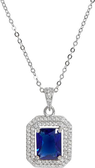 Outlets Savvy Cie Emerald Cut Solitaire Pendant Necklace