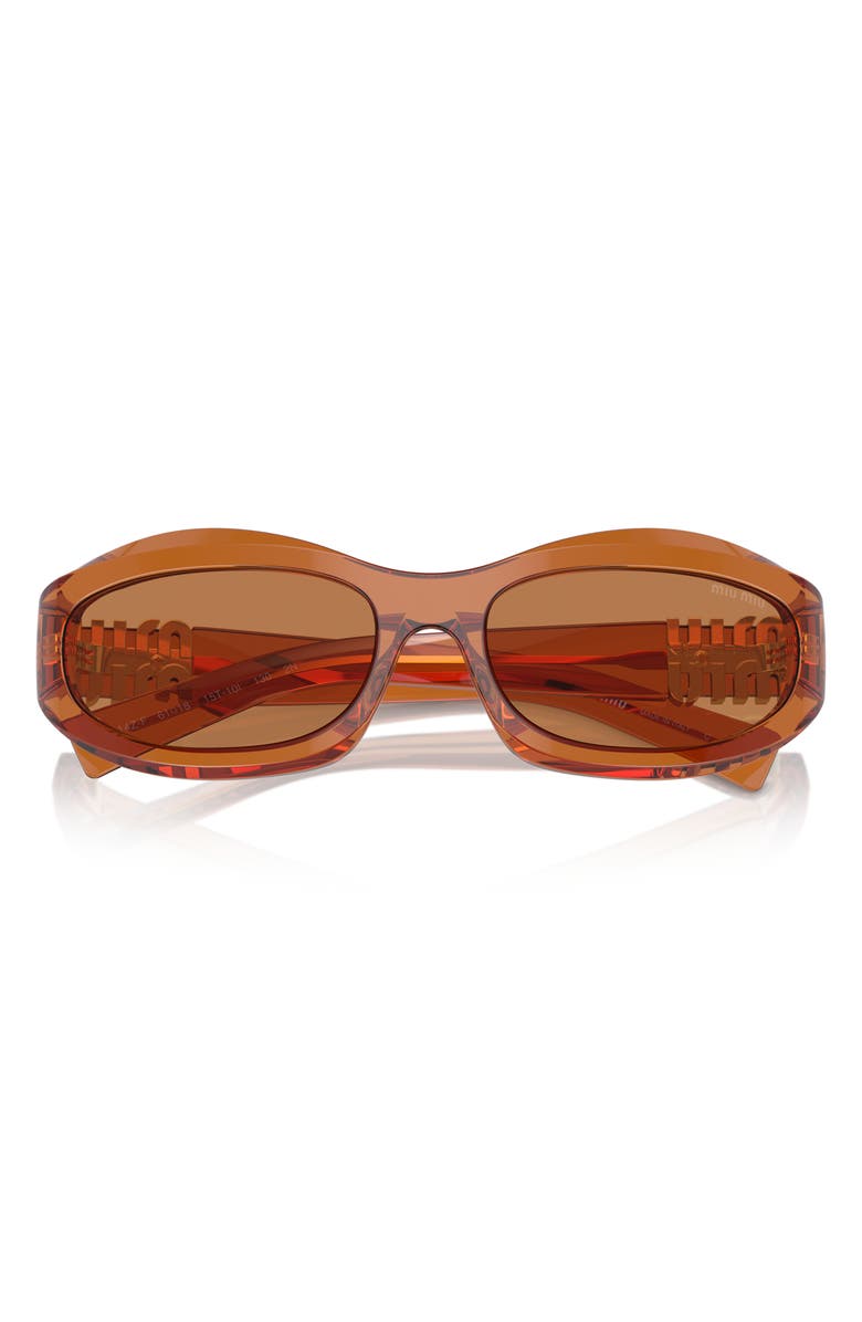 Miu Miu 61mm Oval Sunglasses, Alternate, color, Caramel