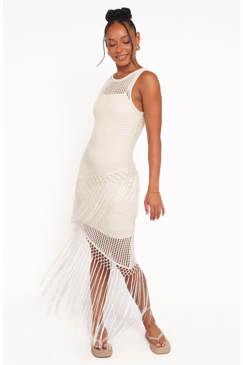 Adella Open Stitch Sleeveless Midi Dress, Alternate, color, NATURAL