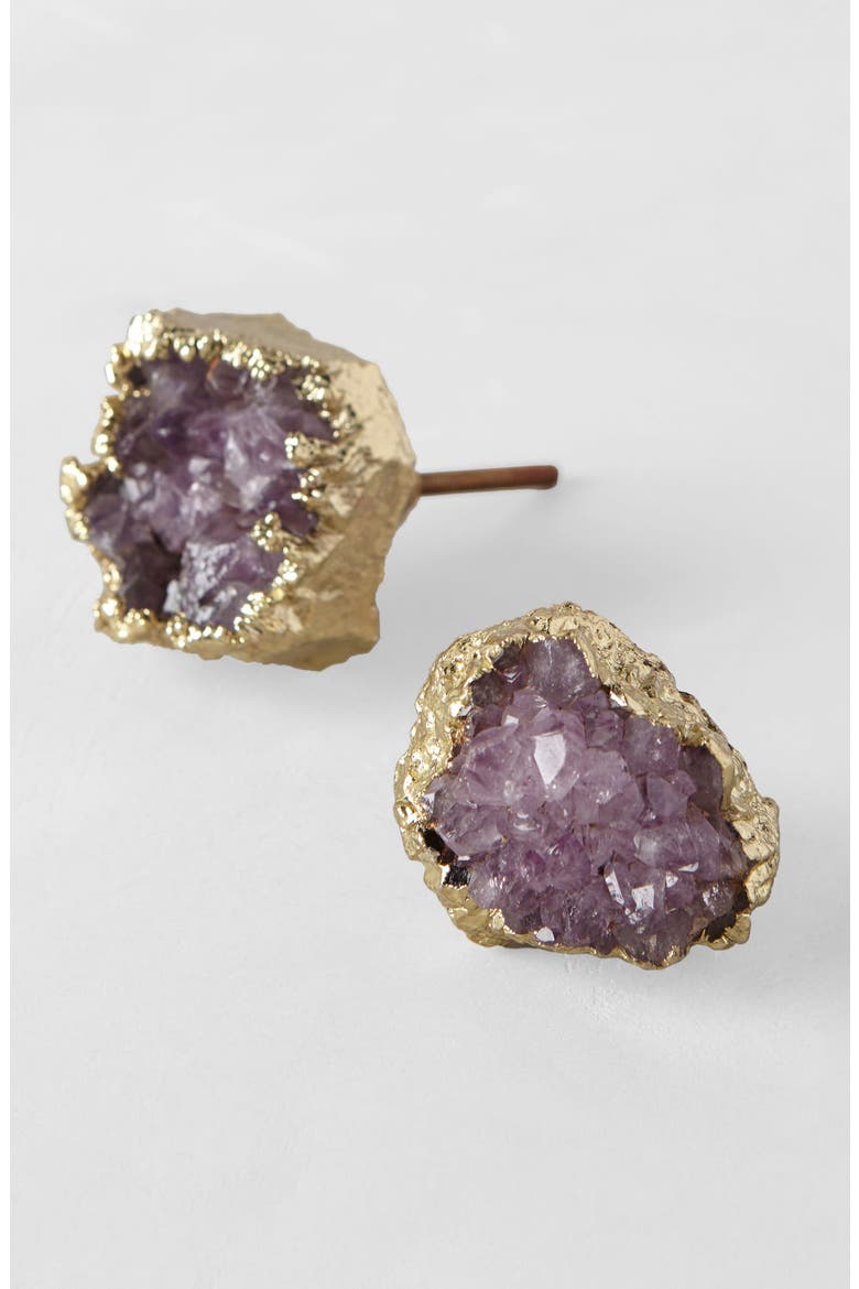 Anthropologie Crowned Quartz Knob, Alternate, color, PURPLE