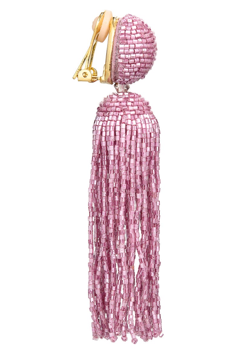 Beaded Tassel Drop Earrings, Alternate, color, PINK