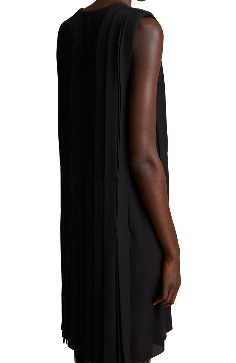 Khaite Blaz Pleated Silk Georgette Shift Dress, Alternate, color, 