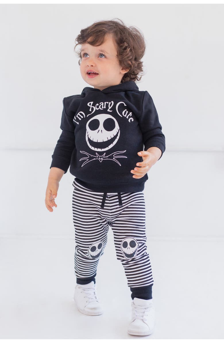 Disney Jack Skellington Nightmare Before Christmas Fleece Hoodie & Pants Set, Alternate, color, Black