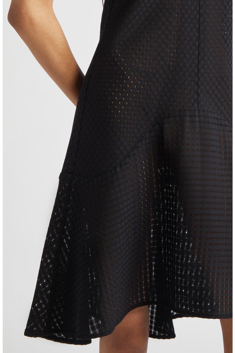 Shield Sleeveless Open Knit Organic Cotton Dress, Alternate, color, BLACK