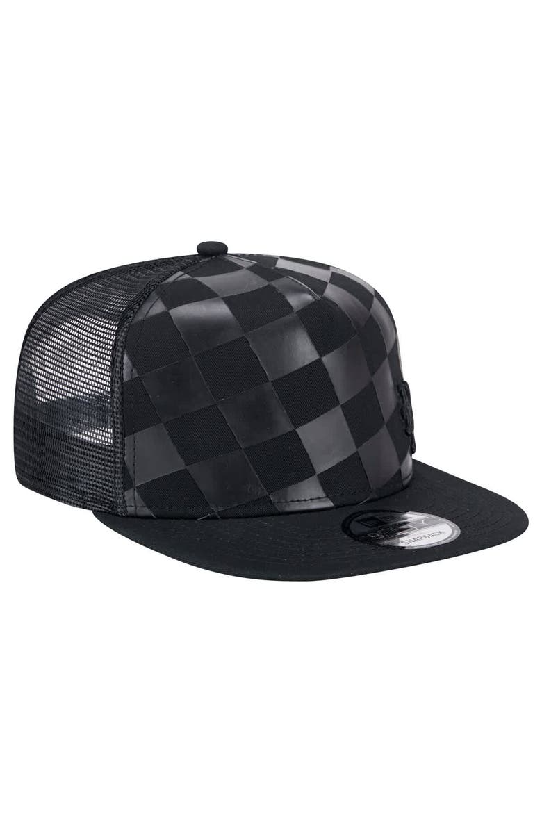 New Era Men's New Era Black New York Mets Score Check 9FIFTY A-Frame Trucker Snapback Hat, Alternate, color, 