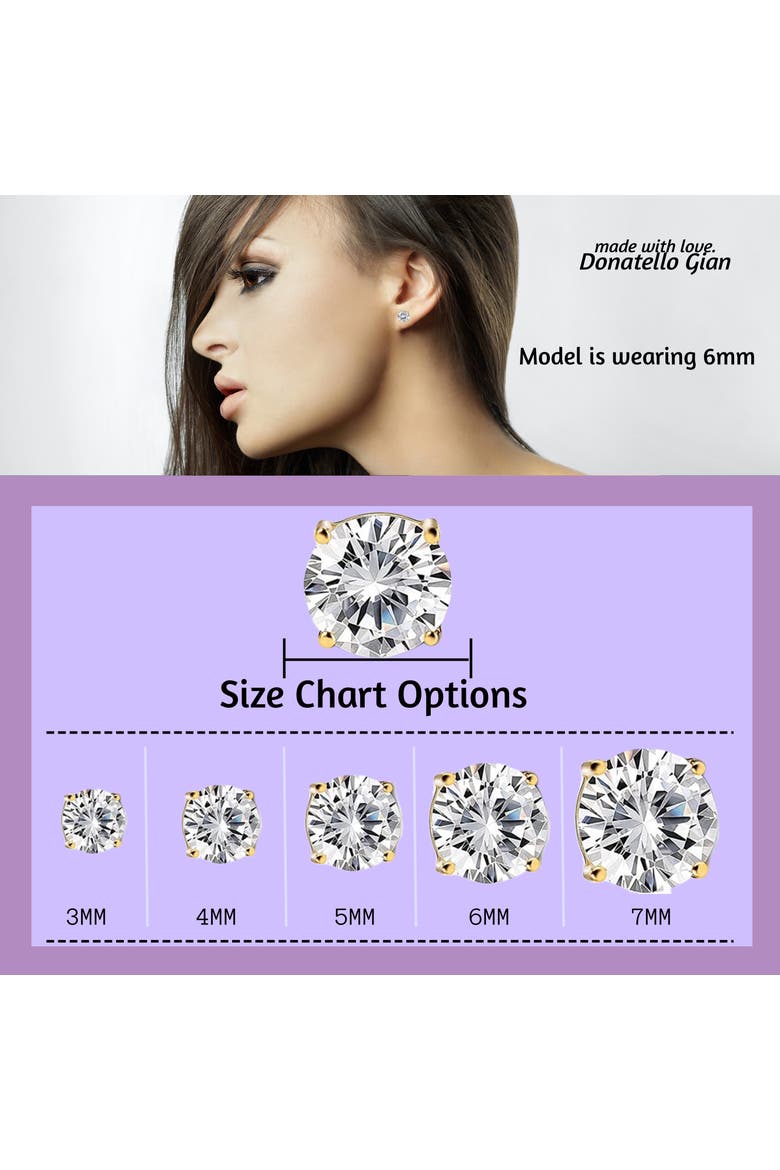 Sterling Silver Round Stud Earrings, Alternate, color, Gold