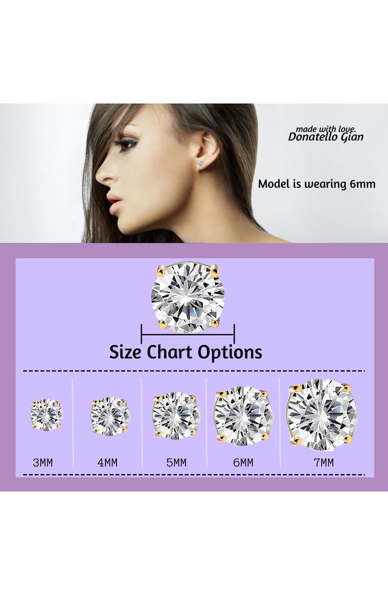 Donatello Gian Sterling Silver Round Stud Earrings, Alternate, color, Gold