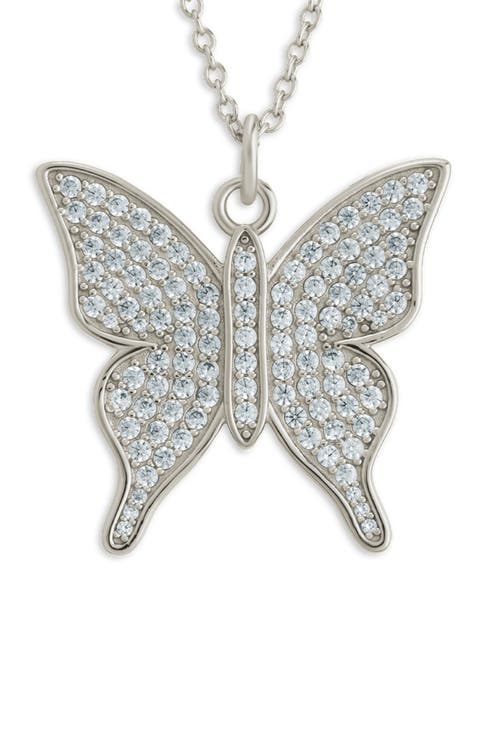Pavé Butterfly Pendant Necklace
