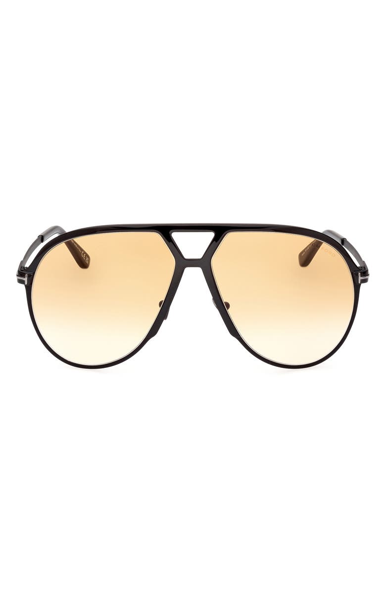 TOM FORD Xavier 64mm Gradient Oversize Pilot Sunglasses, Main, color,
