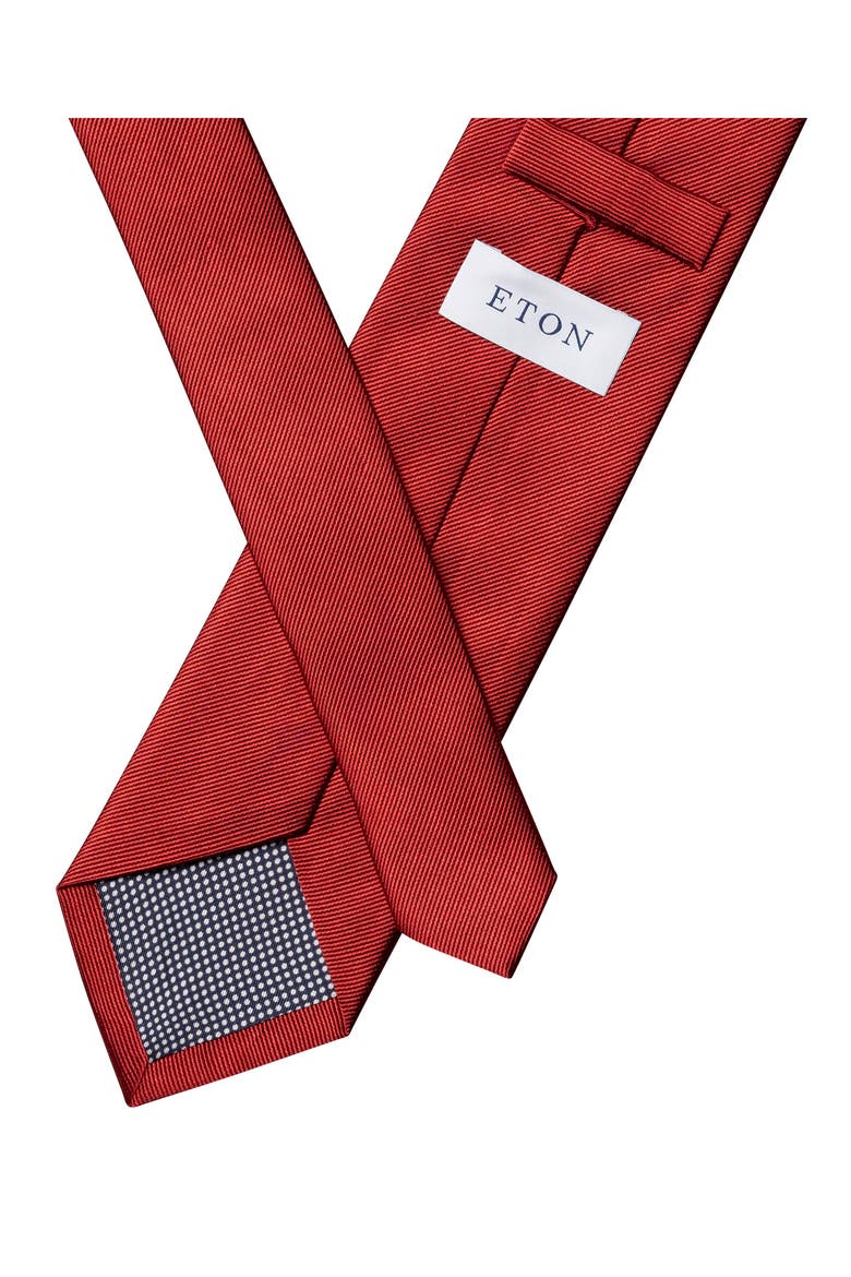 Red Solid Silk Twill Tie, Alternate, color, RED