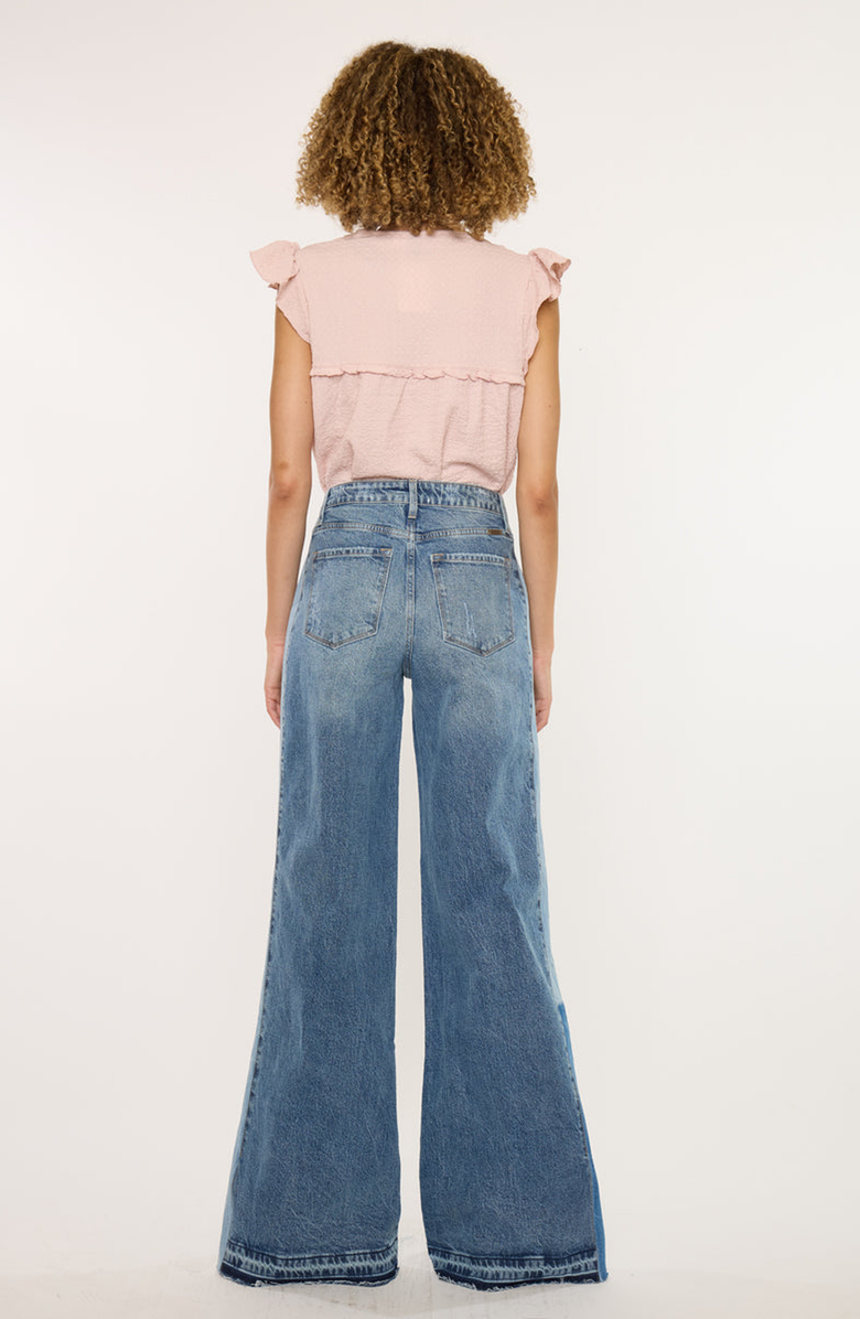 KanCan Clover High Rise Wide Leg Jeans, Alternate, color, Medium Wash