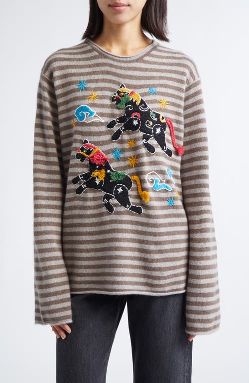 Yanyan Horse Embroidered Roll Neck Lambswool Sweater In Multi