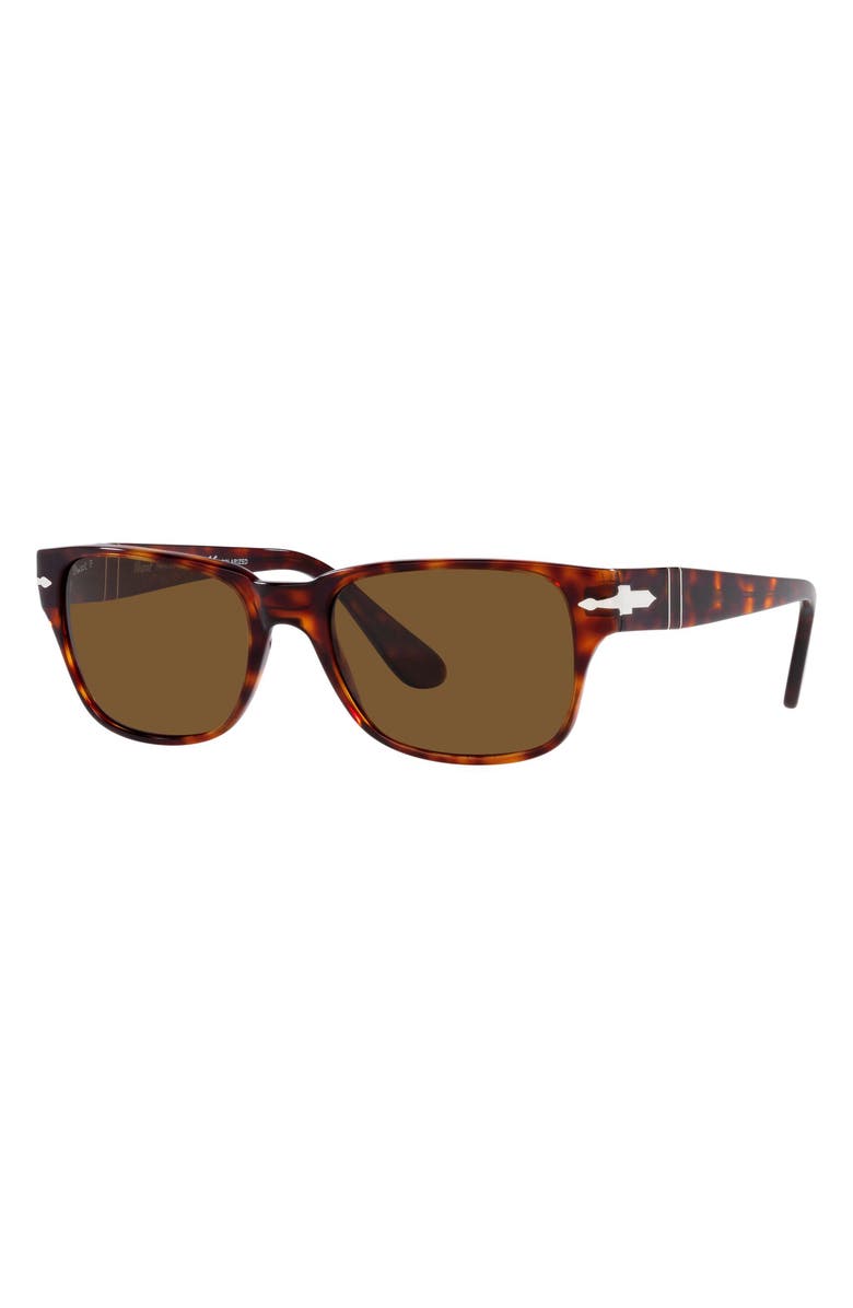 Persol Polarized Rectangular Sunglasses, Alternate, color, Pol Brown