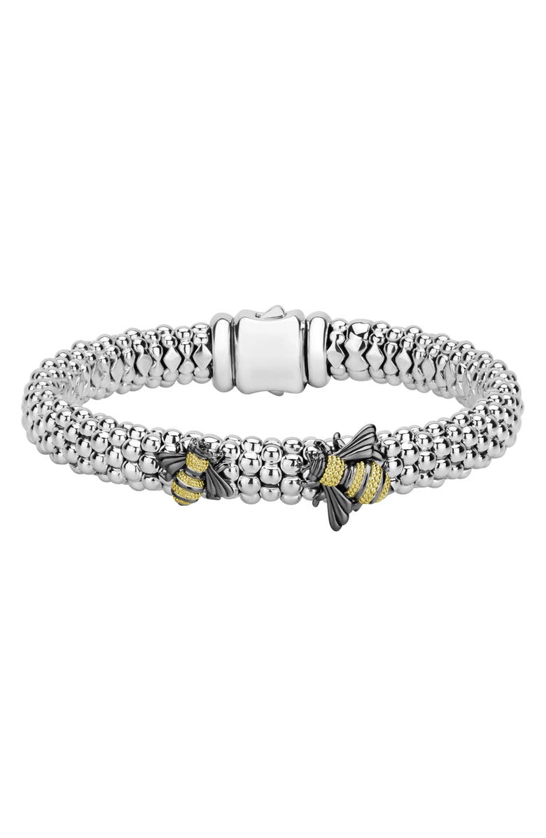 LAGOS Rare Wonders - Honeybee Caviar Beaded Bracelet, Main, color, Silver/ Gold