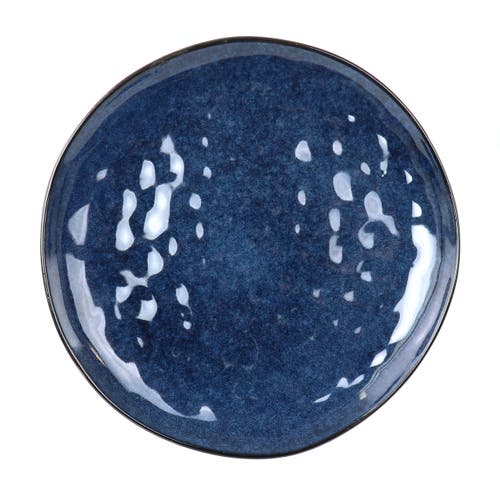 Elama Samara 12 Piece Stoneware Dinnerware Set In Blue