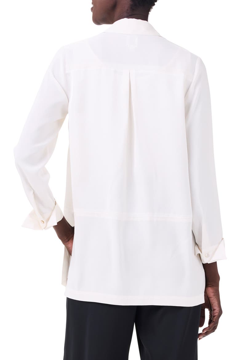 Crepe Mix Button-Up Shirt, Alternate, color, CLASSIC CREAM