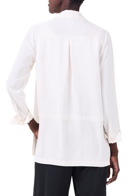 Nic + Zoe Nic+zoe Crepe Mix Button-up Shirt In Classic Cream