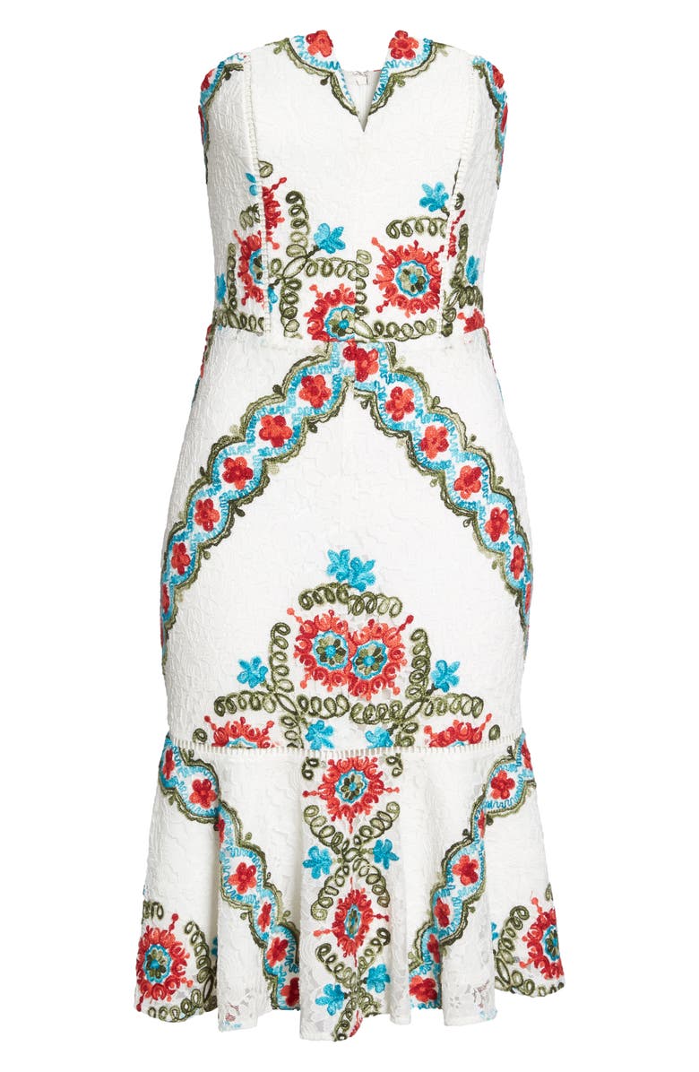 Adelyn Rae Hailey Embroidered Strapless Lace Dress, Alternate, color,