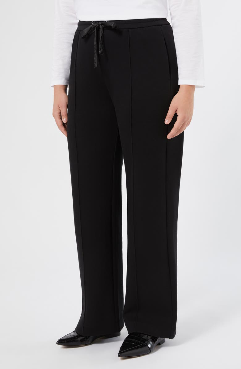 Marina Rinaldi Albore Drawstring Waist Jersey Pants, Main, color, Black