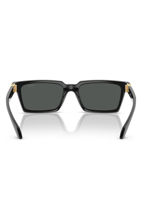 Versace 55mm Rectangular Sunglasses In Black