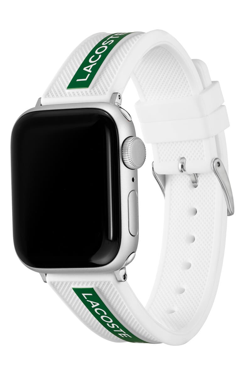 Lacoste Striping Silicone 20mm Apple Watch<sup>®</sup> Watchband, Alternate, color,
