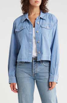 Habitual Stripe Swingy Crop Shirt Jacket