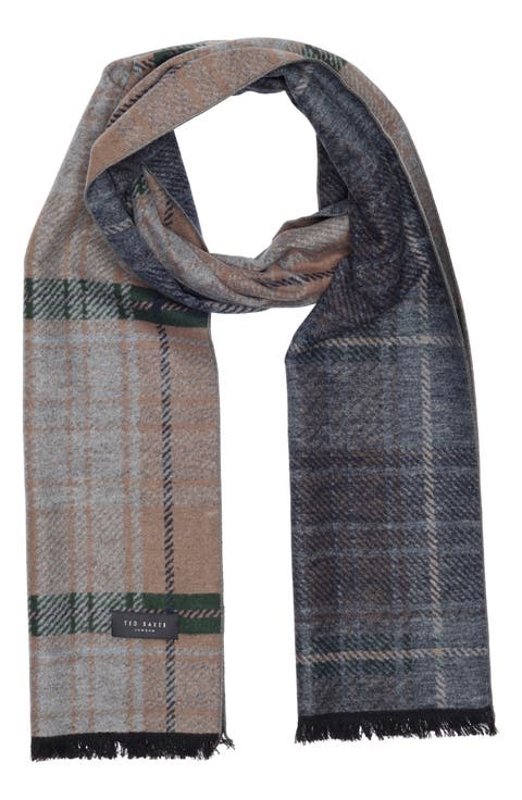 Plaid Silk Reversible Scarf