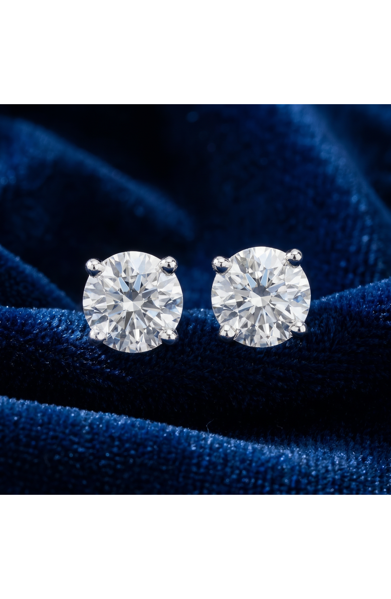 Bliss Diamond Platinum 2Ct TW Round Cut Diamond Studs Lab Grown, Alternate, color, Platinum