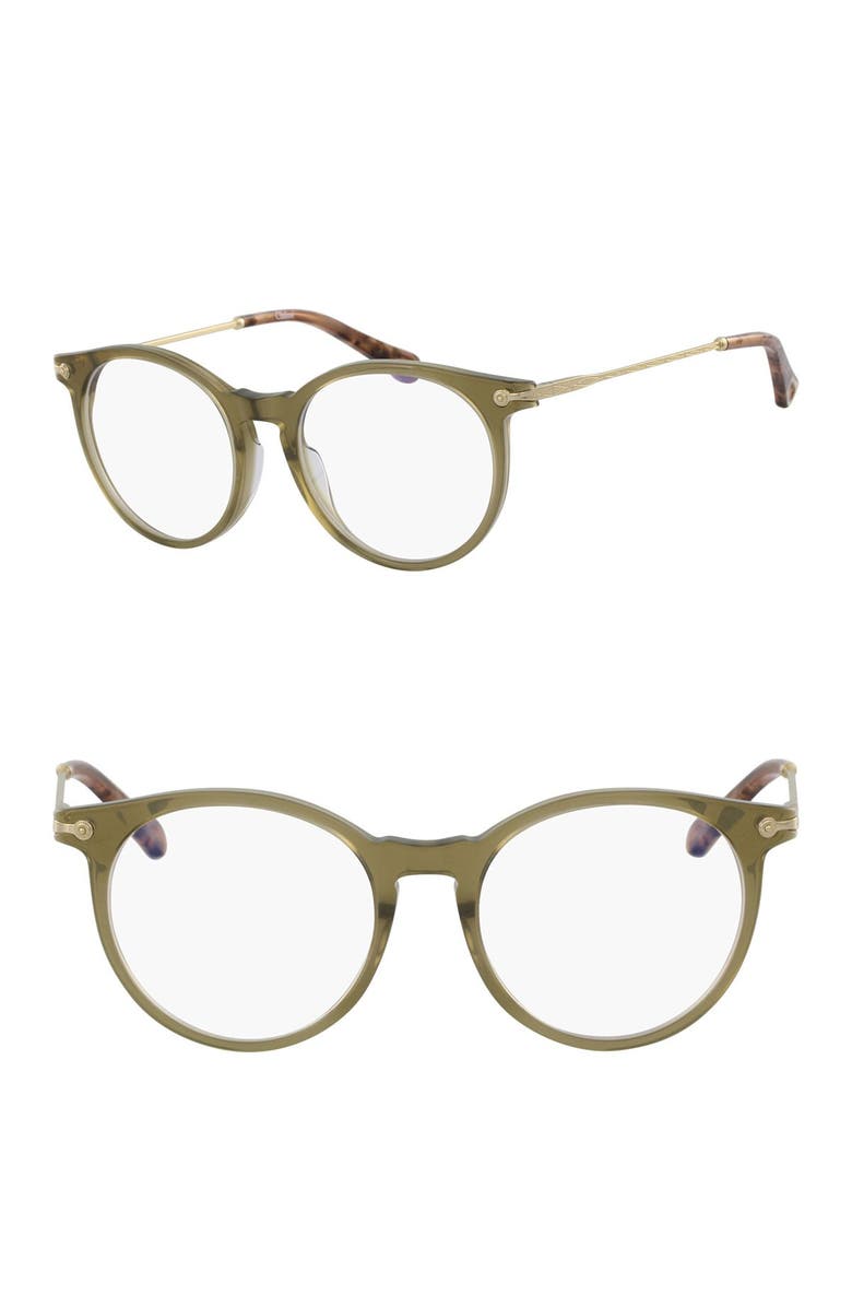 Chloé Modified Rectangle 52mm Optical Frames, Alternate, color,