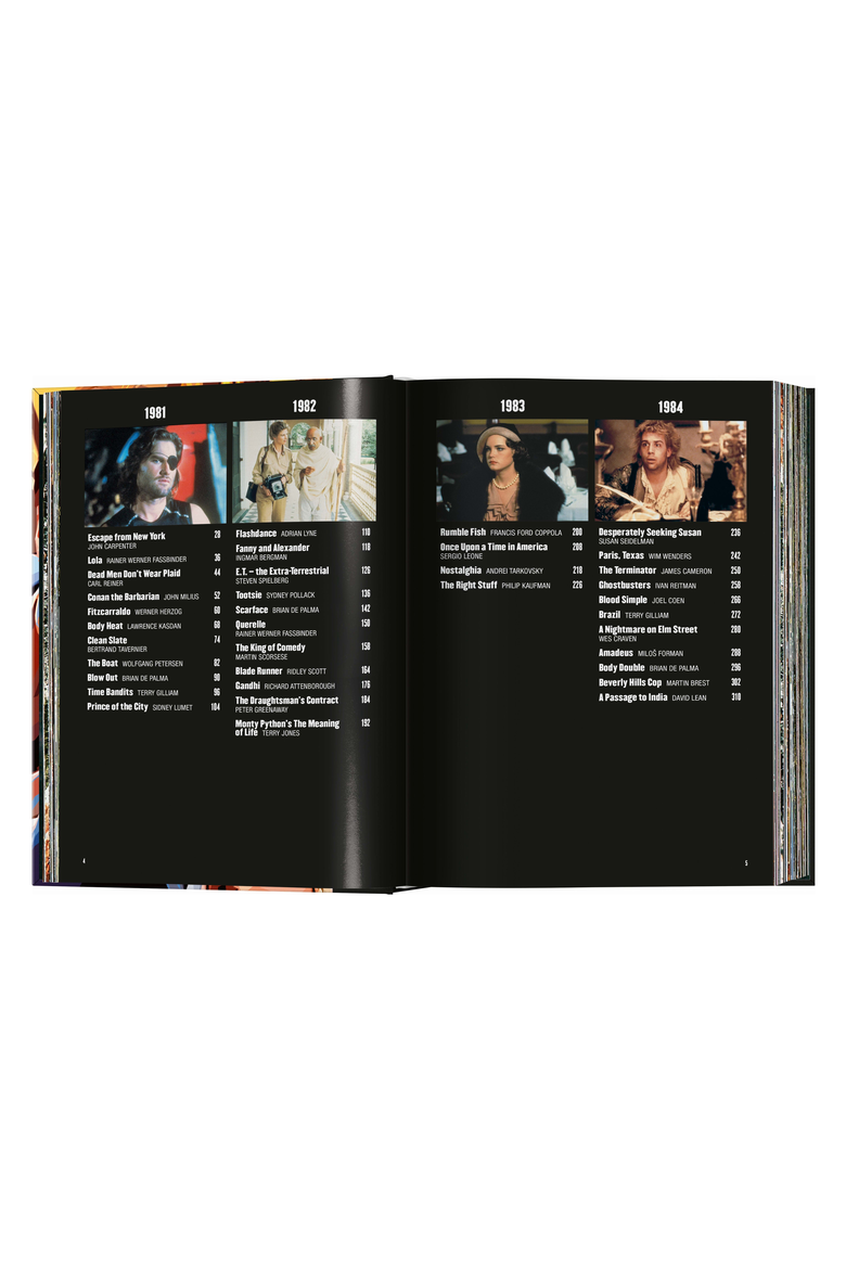 100 Movies of the 1980s Book, Alternate, color, Bright Yellow