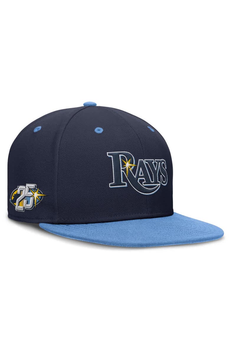 Men's Nike  Navy/Light Blue Tampa Bay Rays 25th Anniversary True Primetime Two-Tone Performance Fitted Hat, Main, color, Navy