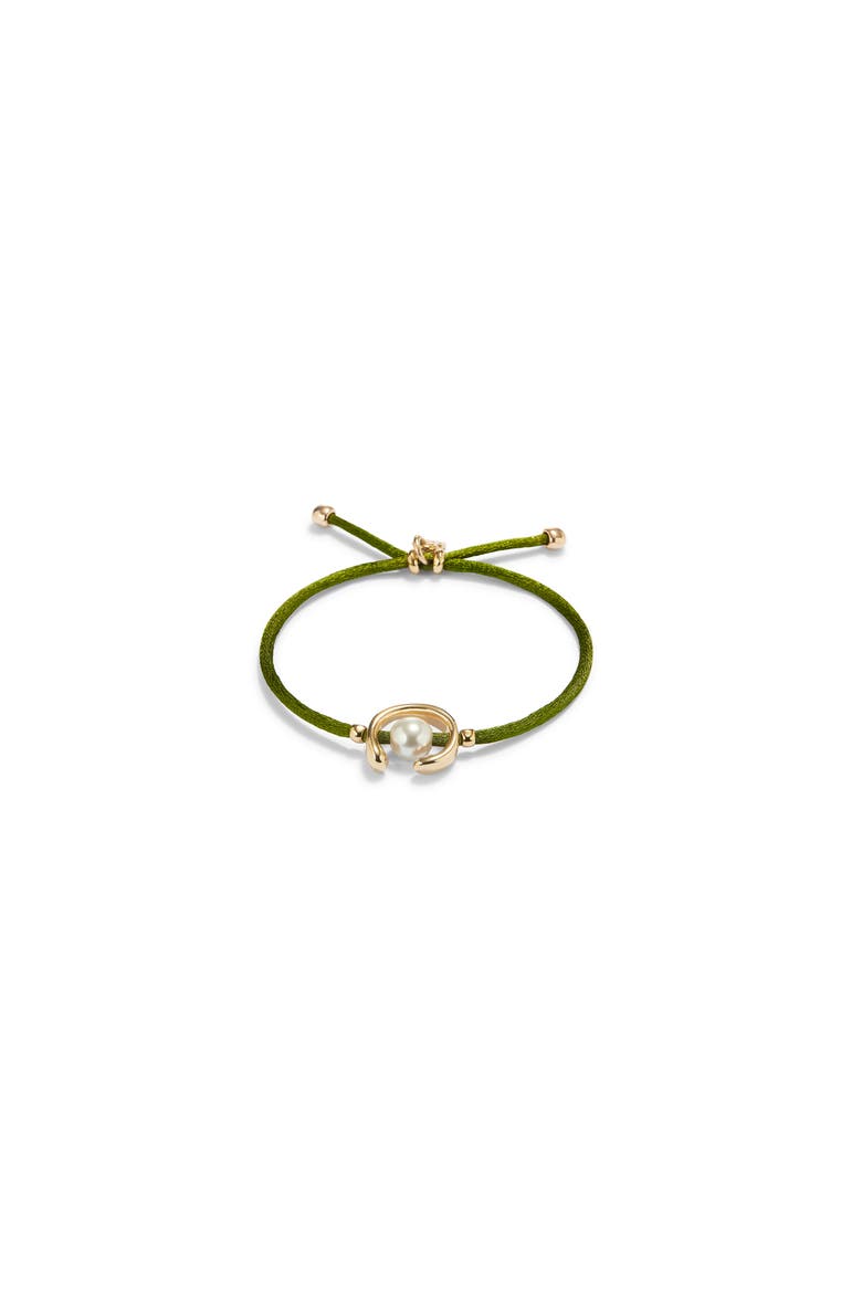Green Thread Gold-plated Pearl Shell Bracelet, Main, color, Gold