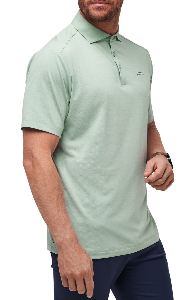 TravisMathew Heater Pro Performance Golf Polo, Alternate, color, Jadeite